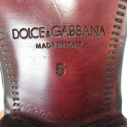Dolce & Gabbana Velour Loafers Shoes 5 Wine Red