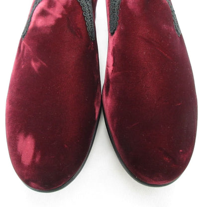 Dolce & Gabbana Velour Loafers Shoes 5 Wine Red