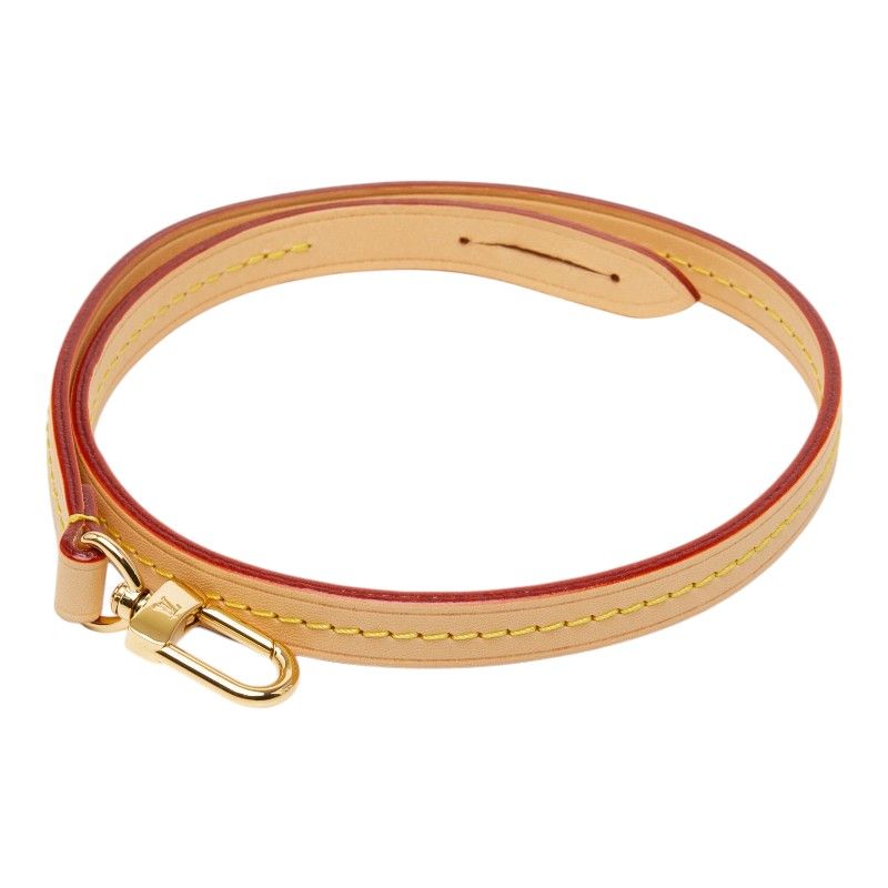 Louis Vuitton Shoulder Strap 53.5 cm Beige Gold Leather