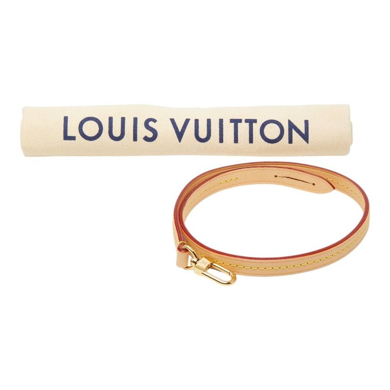 Louis Vuitton Shoulder Strap 53.5 cm Beige Gold Leather