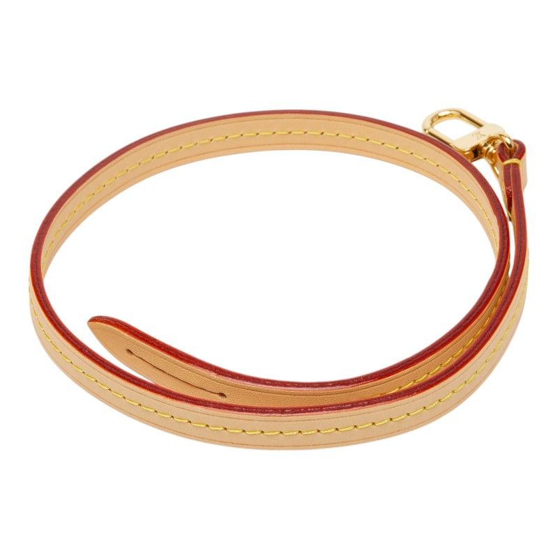 Louis Vuitton Shoulder Strap 53.5 cm Beige Gold Leather