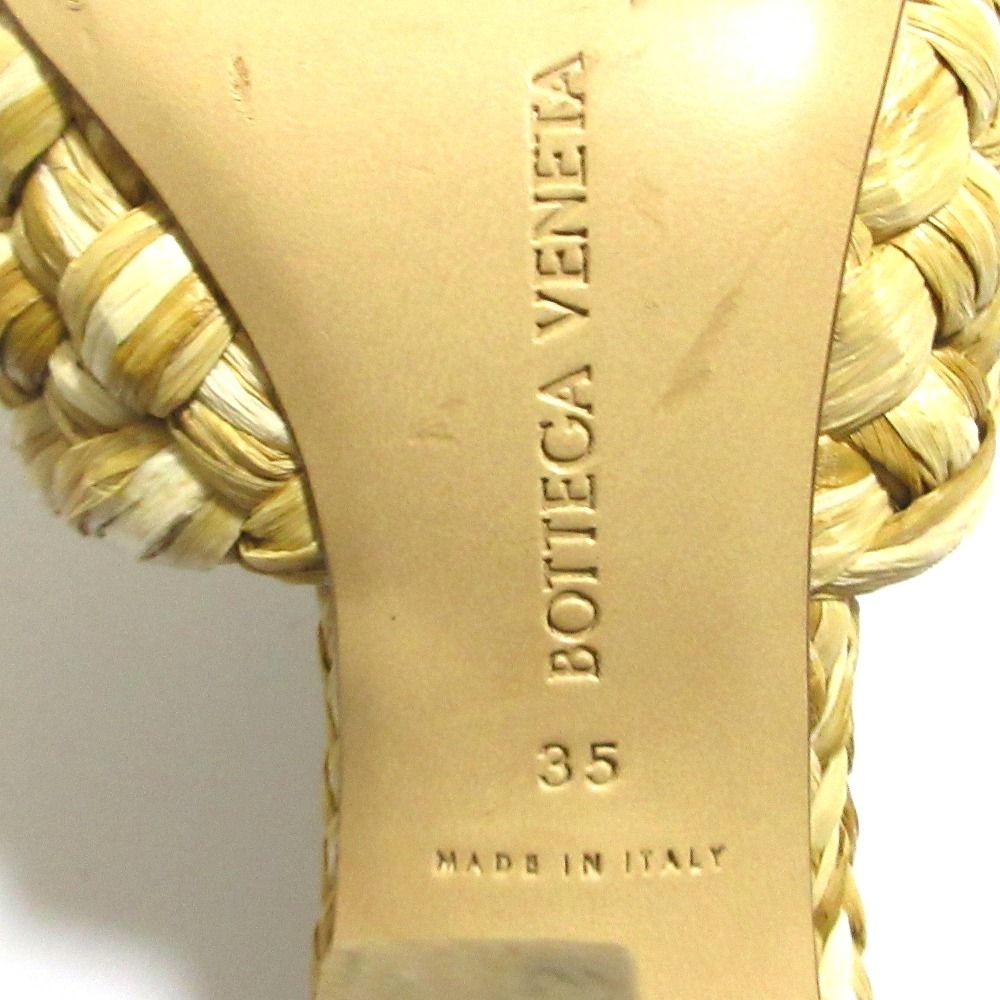 Bottega Veneta Raffia Mules Sandals 35 Natural