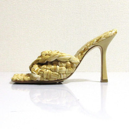 Bottega Veneta Raffia Mules Sandals 35 Natural
