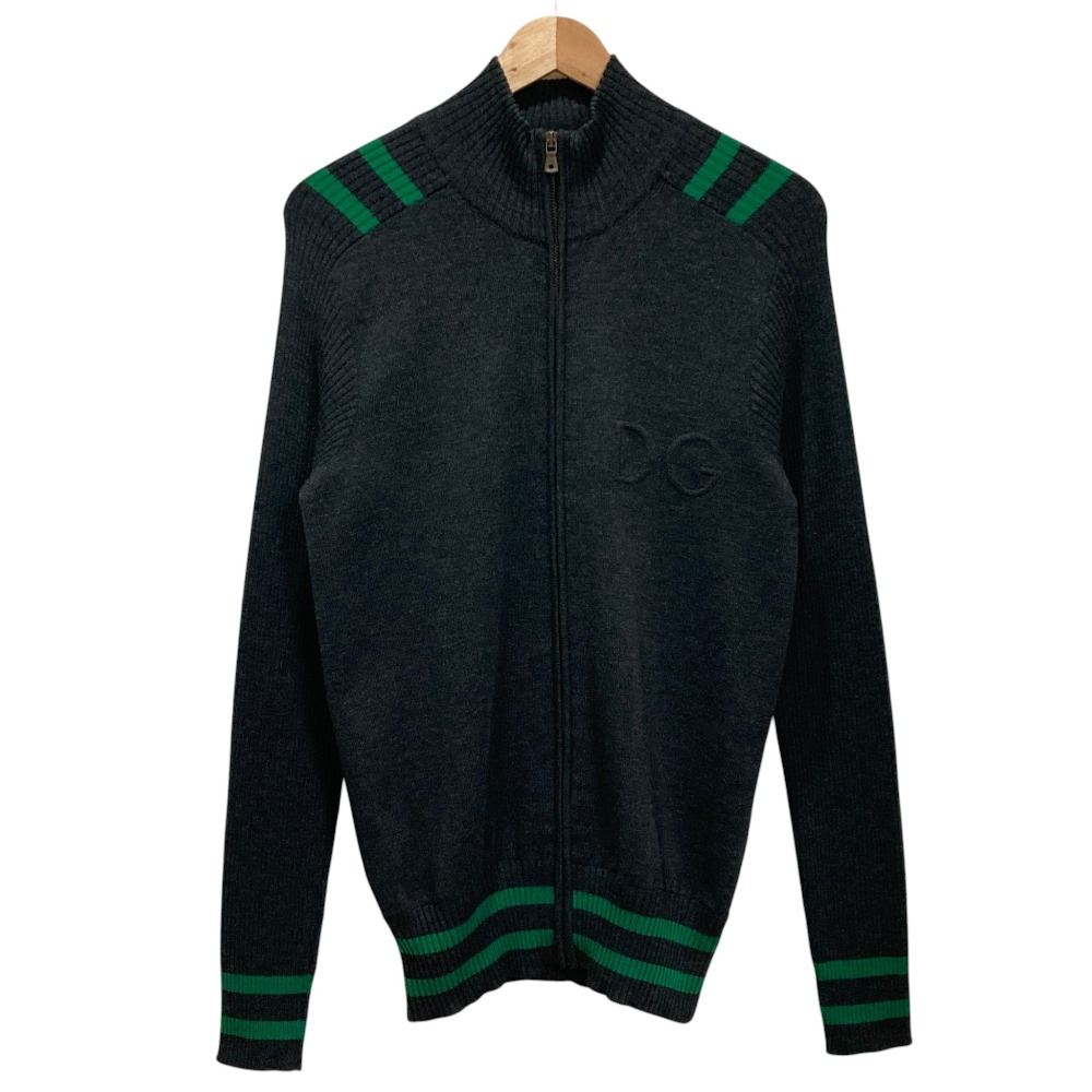 Dolce & Gabbana DG Logo Driver's Knit Jacket 50 Gray