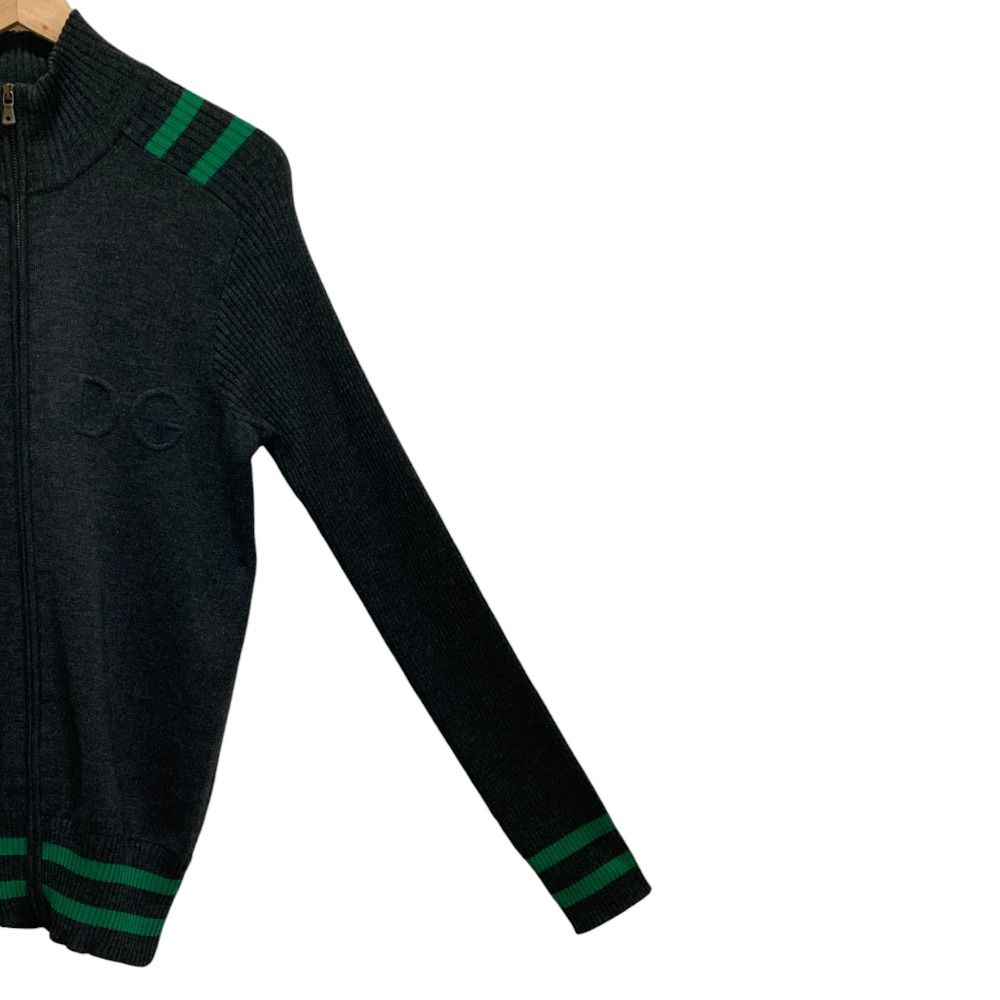 Dolce & Gabbana DG Logo Driver's Knit Jacket 50 Gray