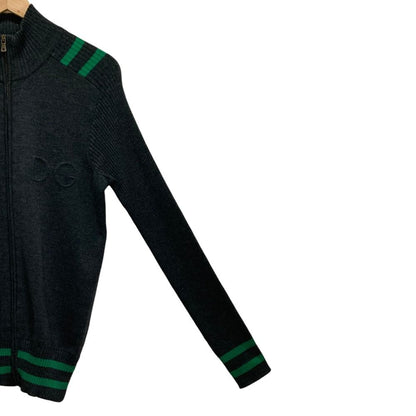 Dolce & Gabbana DG Logo Driver's Knit Jacket 50 Gray