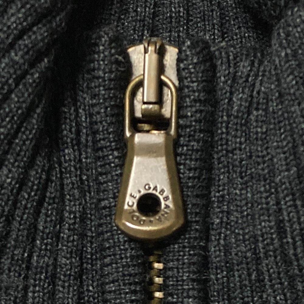 Dolce & Gabbana DG Logo Driver's Knit Jacket 50 Gray
