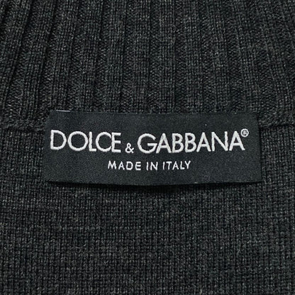 Dolce & Gabbana DG Logo Driver's Knit Jacket 50 Gray