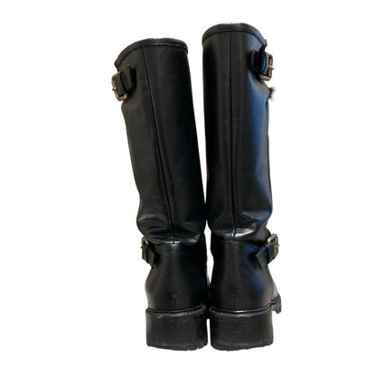 Fendi Leather Engineer Boots 39 Black