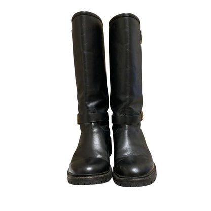 Fendi Leather Engineer Boots 39 Black