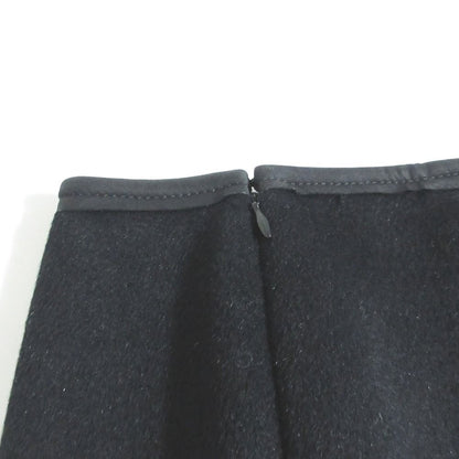 Prada Mink Trim Bead Decoration Wool Angora Skirt 42 Black