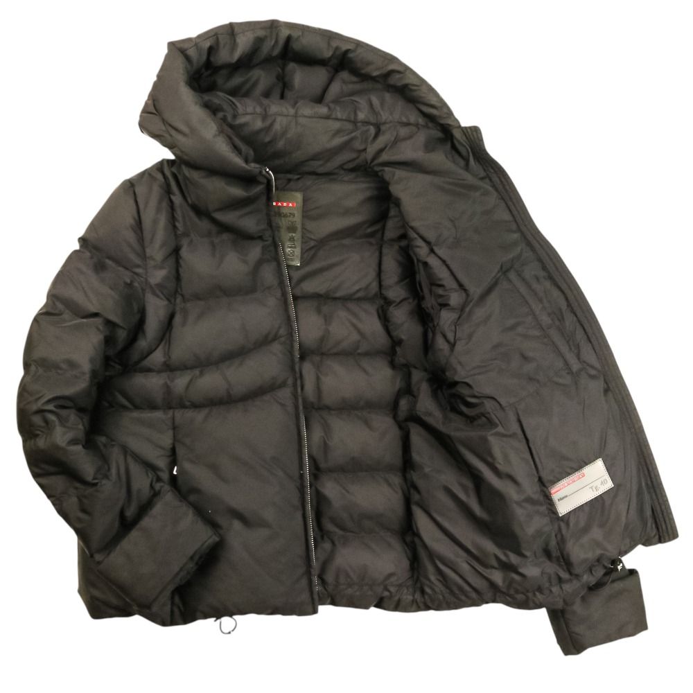 Prada Sport Hooded Down Jacket 40 Black