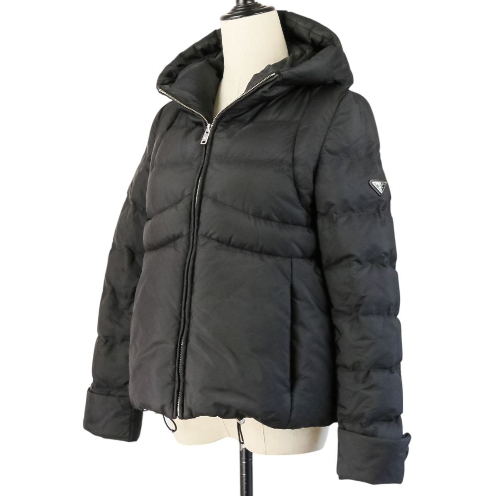 Prada Sport Hooded Down Jacket 40 Black