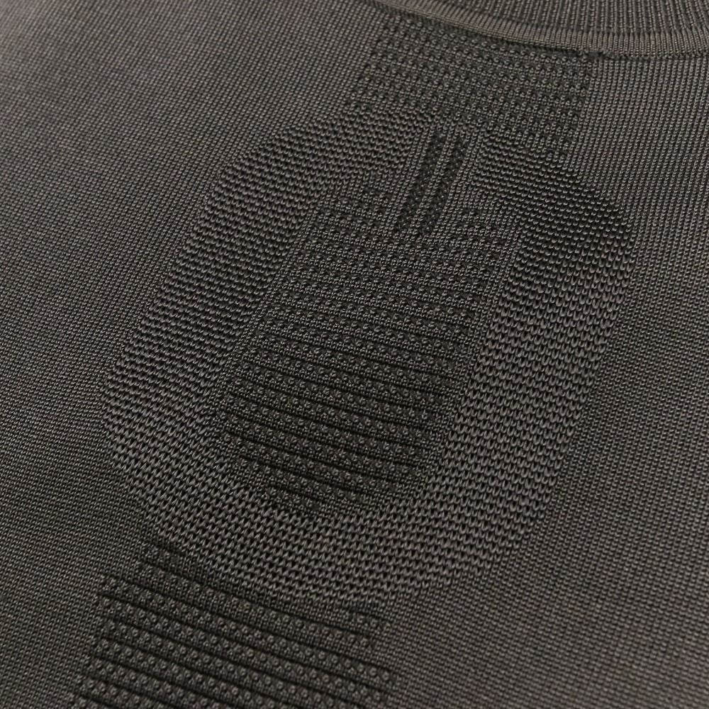 Hermes Coaching Relief Short Sleeve Silk Knit Sweater 36 Navy