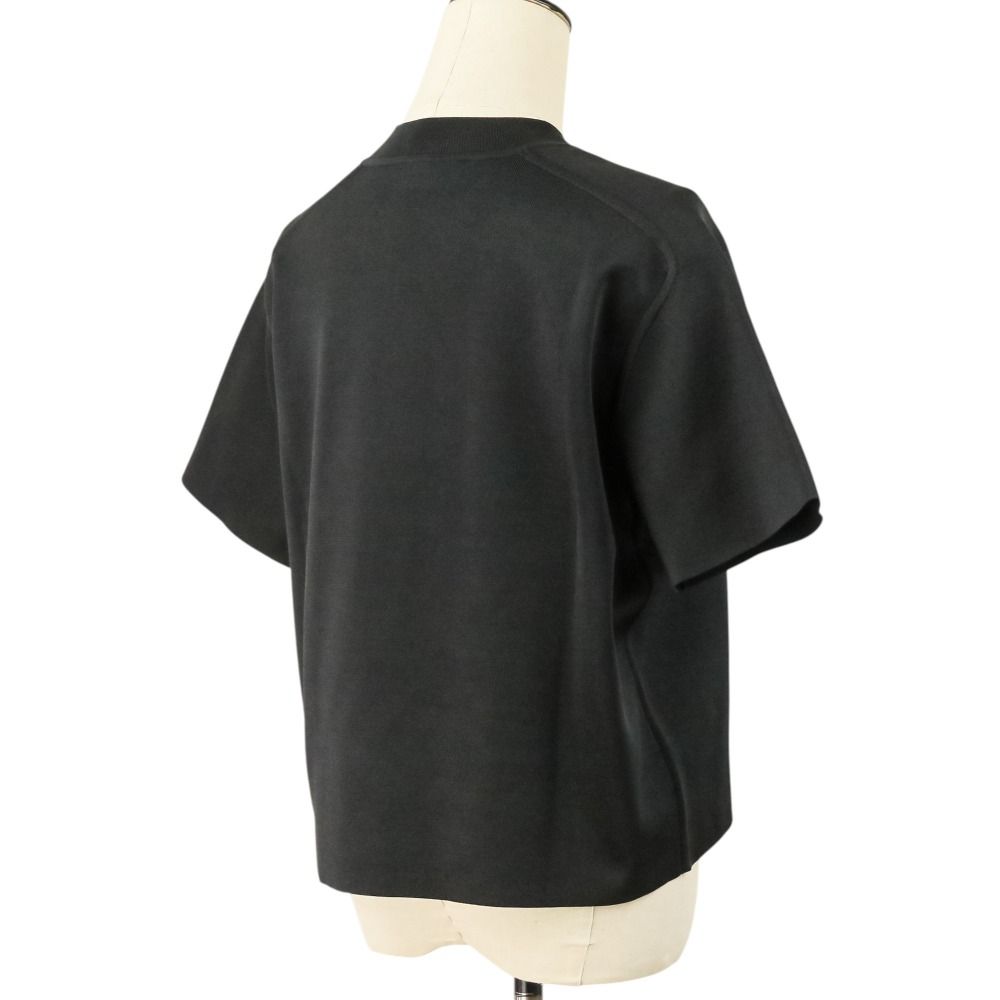 Hermes Coaching Relief Short Sleeve Silk Knit Sweater 36 Navy