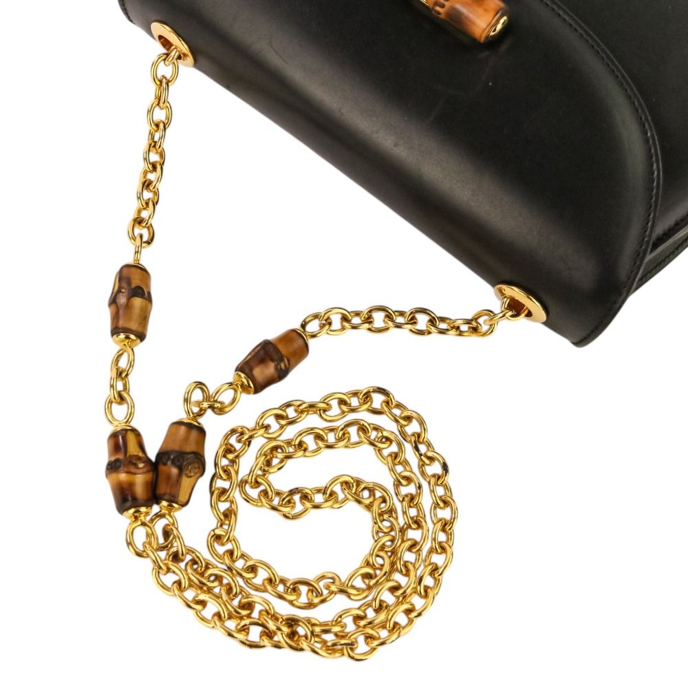 Gucci Bamboo Turnlock Chain Shoulder Bag 001 115 Black