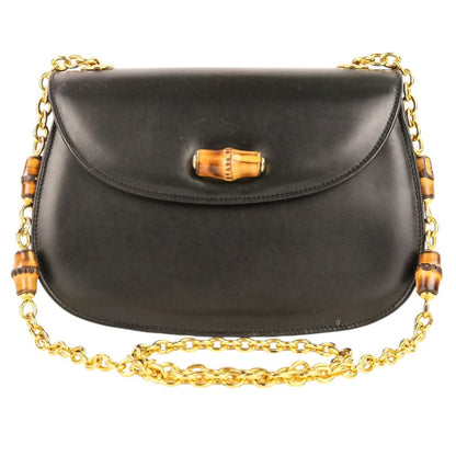 Gucci Bamboo Turnlock Chain Shoulder Bag 001 115 Black