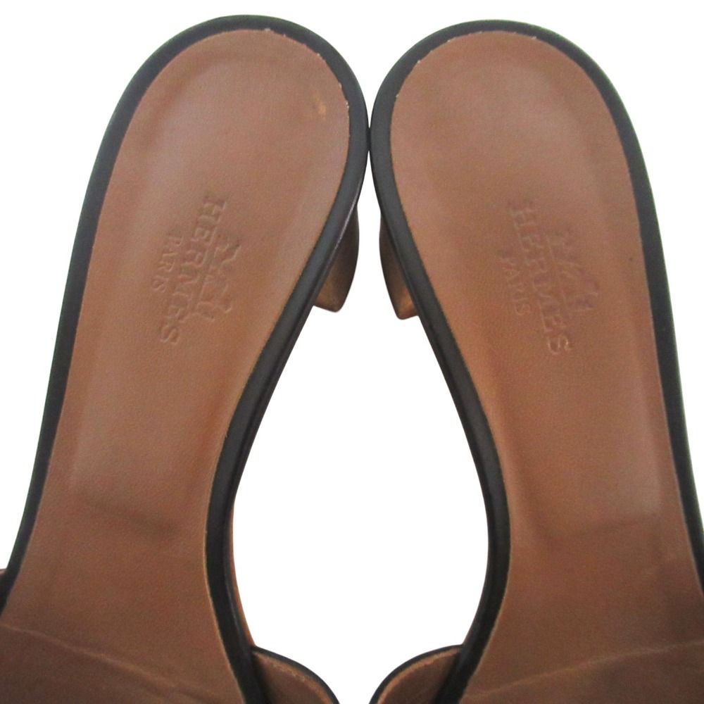 Hermes Leather Mules Sandals 36 Black