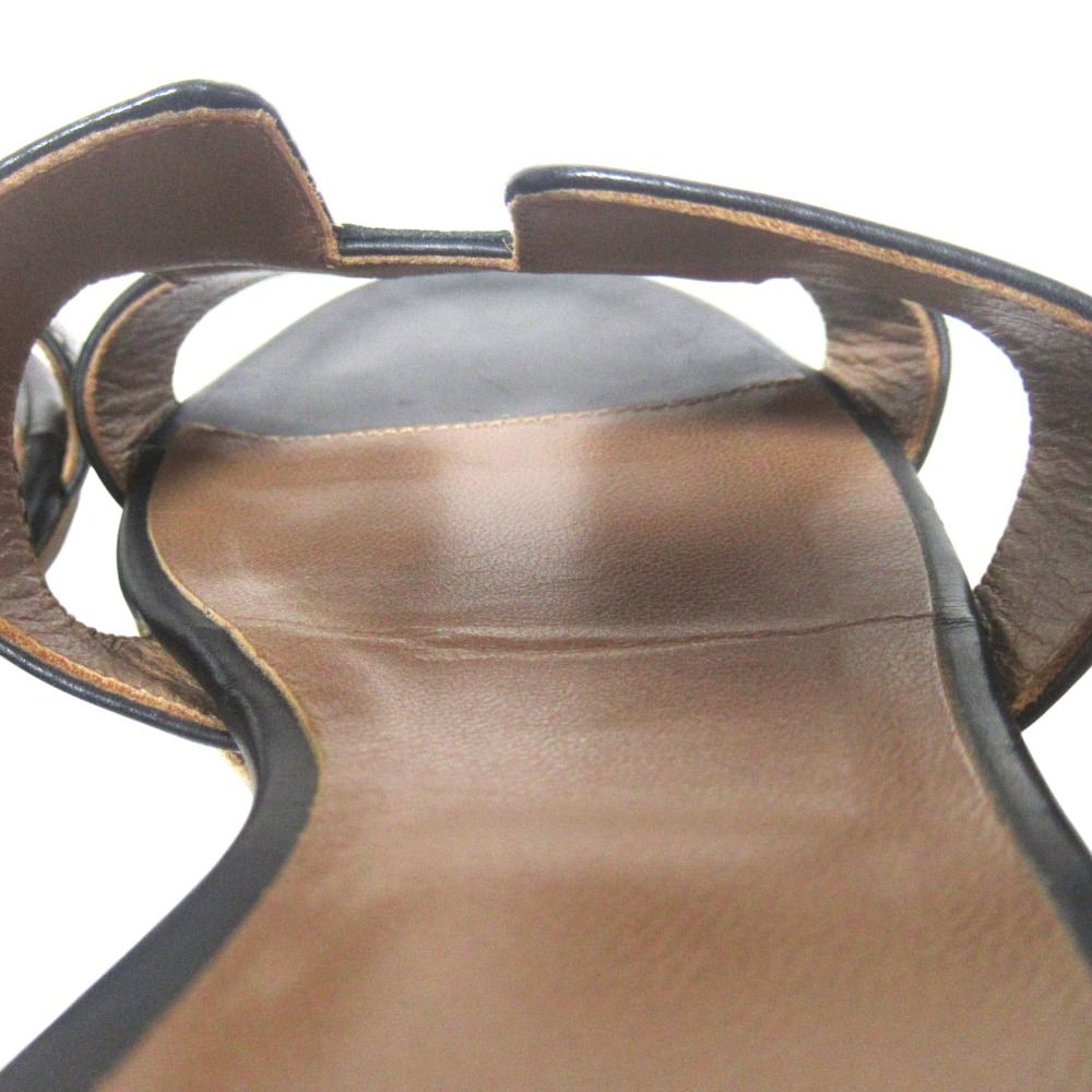 Hermes Leather Mules Sandals 36 Black