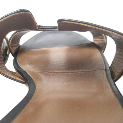 Hermes Leather Mules Sandals 36 Black