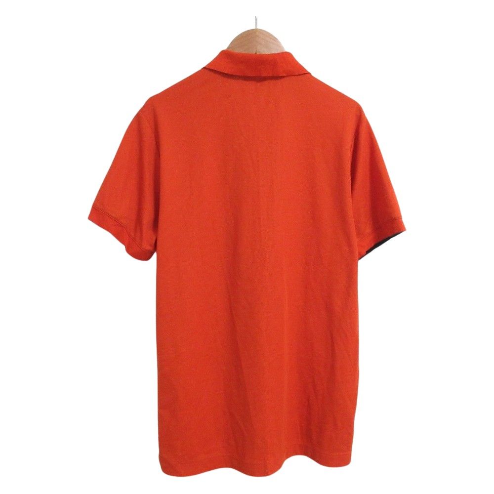 Hermes Series Button Stretch Pique Polo Shirt M Orange