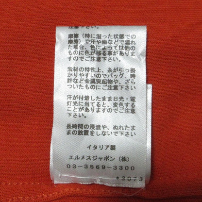 Hermes Series Button Stretch Pique Polo Shirt M Orange