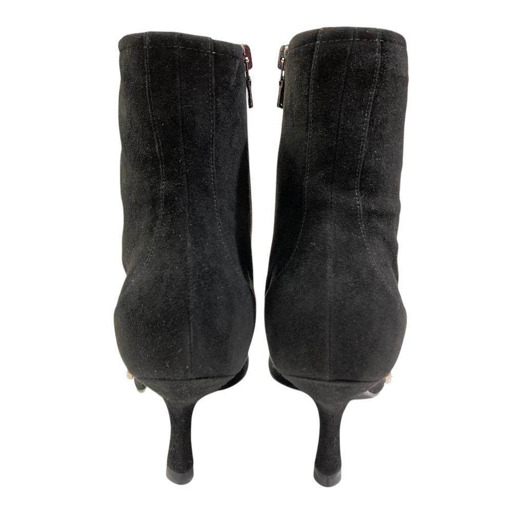 Prada Pointed Toe Suede Short Boots Black