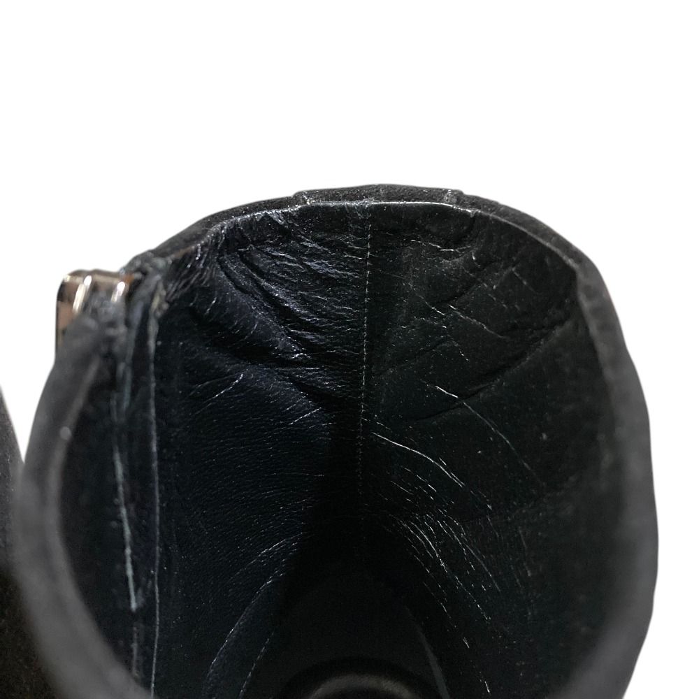 Prada Pointed Toe Suede Short Boots Black