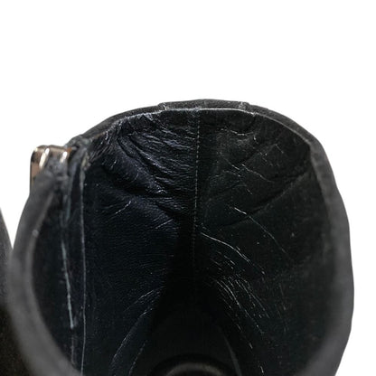 Prada Pointed Toe Suede Short Boots Black