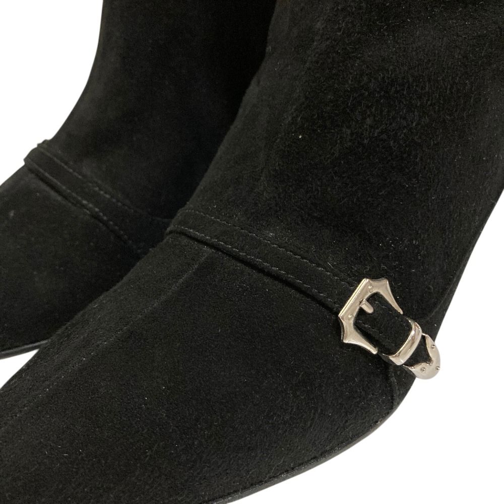 Prada Pointed Toe Suede Short Boots Black