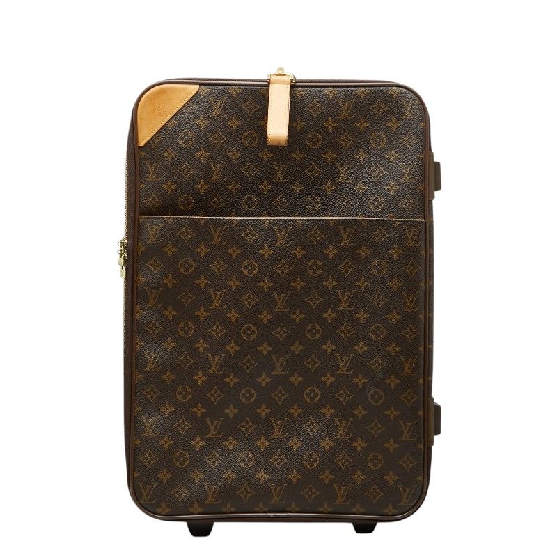 Louis Vuitton Monogram Pegase 55 Travel Bag Suitcase Brown Leather S