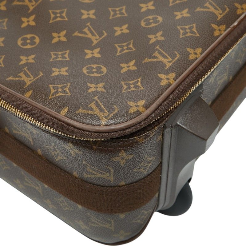 Louis Vuitton Monogram Pegase 55 Travel Bag Suitcase Brown Leather S
