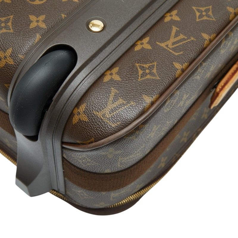 Louis Vuitton Monogram Pegase 55 Travel Bag Suitcase Brown Leather S