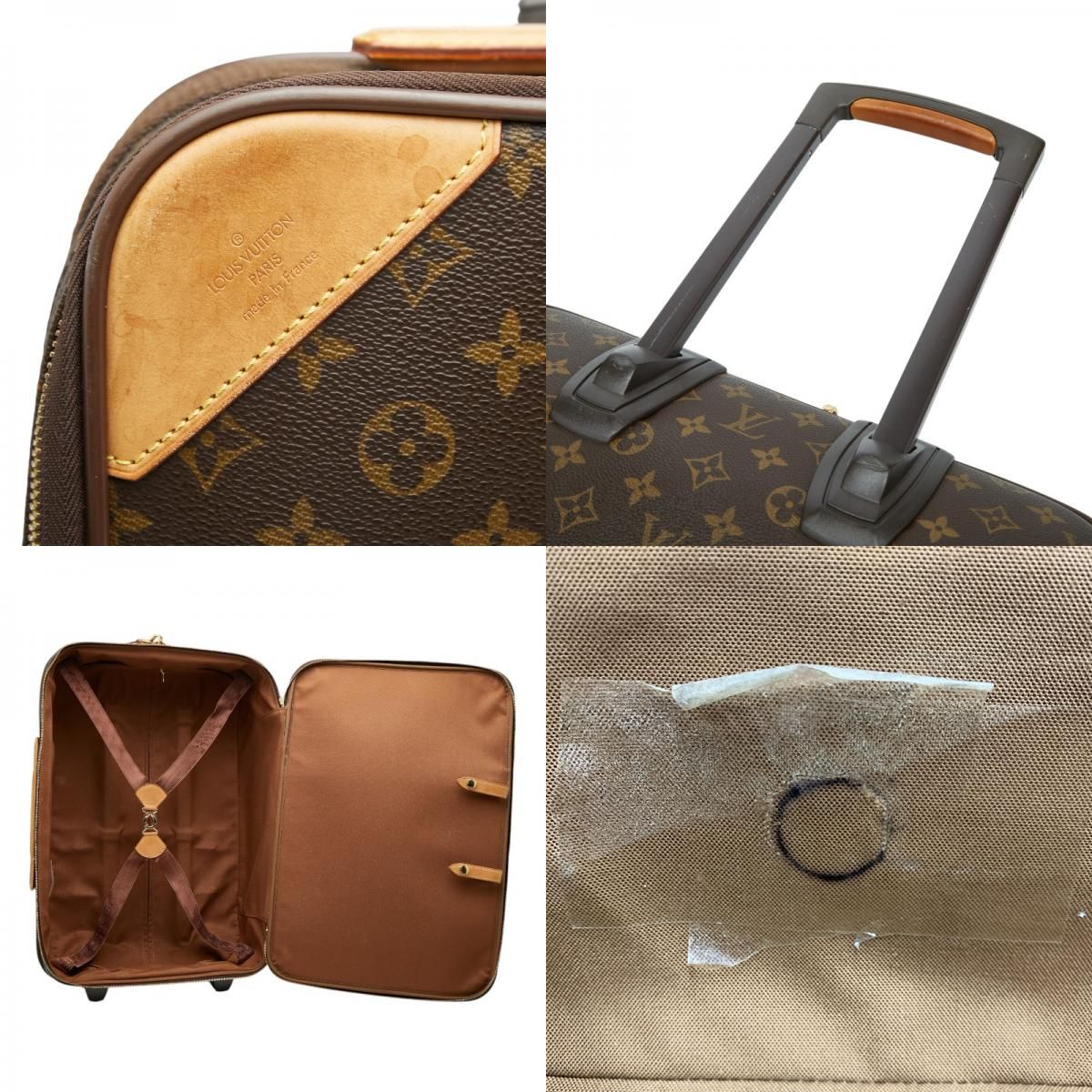 Louis Vuitton Monogram Pegase 55 Travel Bag Suitcase Brown Leather S