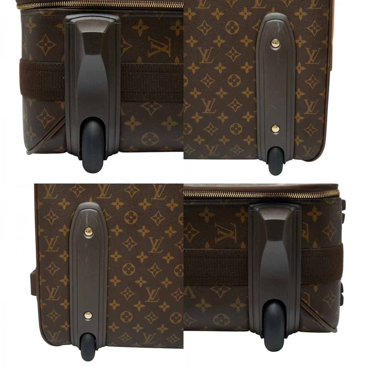 Louis Vuitton Monogram Pegase 55 Travel Bag Suitcase Brown Leather S