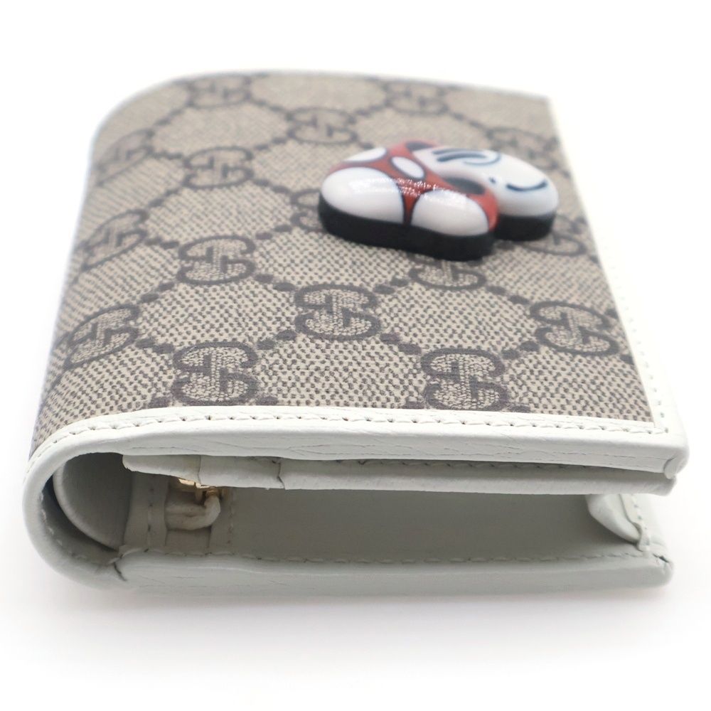 Gucci Mushroom Hattie Stewart GG Supreme Wallet Brown