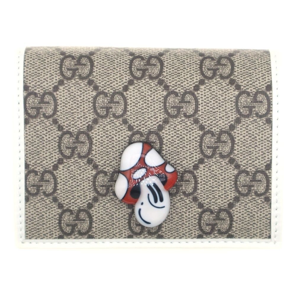 Gucci Mushroom Hattie Stewart GG Supreme Wallet Brown