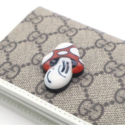 Gucci Mushroom Hattie Stewart GG Supreme Wallet Brown