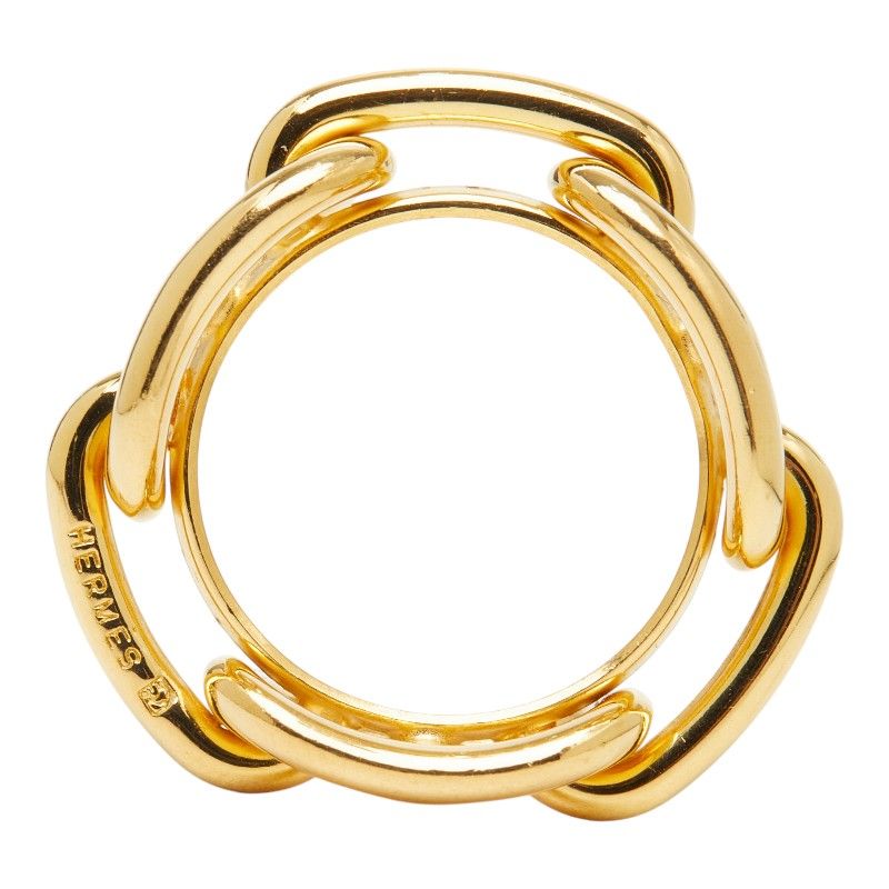 Hermes Lucade Chaine D'ancre Scarf Ring Gold Plated