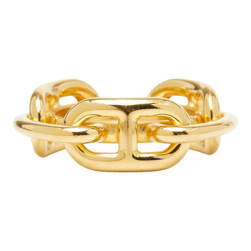 Hermes Lucade Chaine D'ancre Scarf Ring Gold Plated