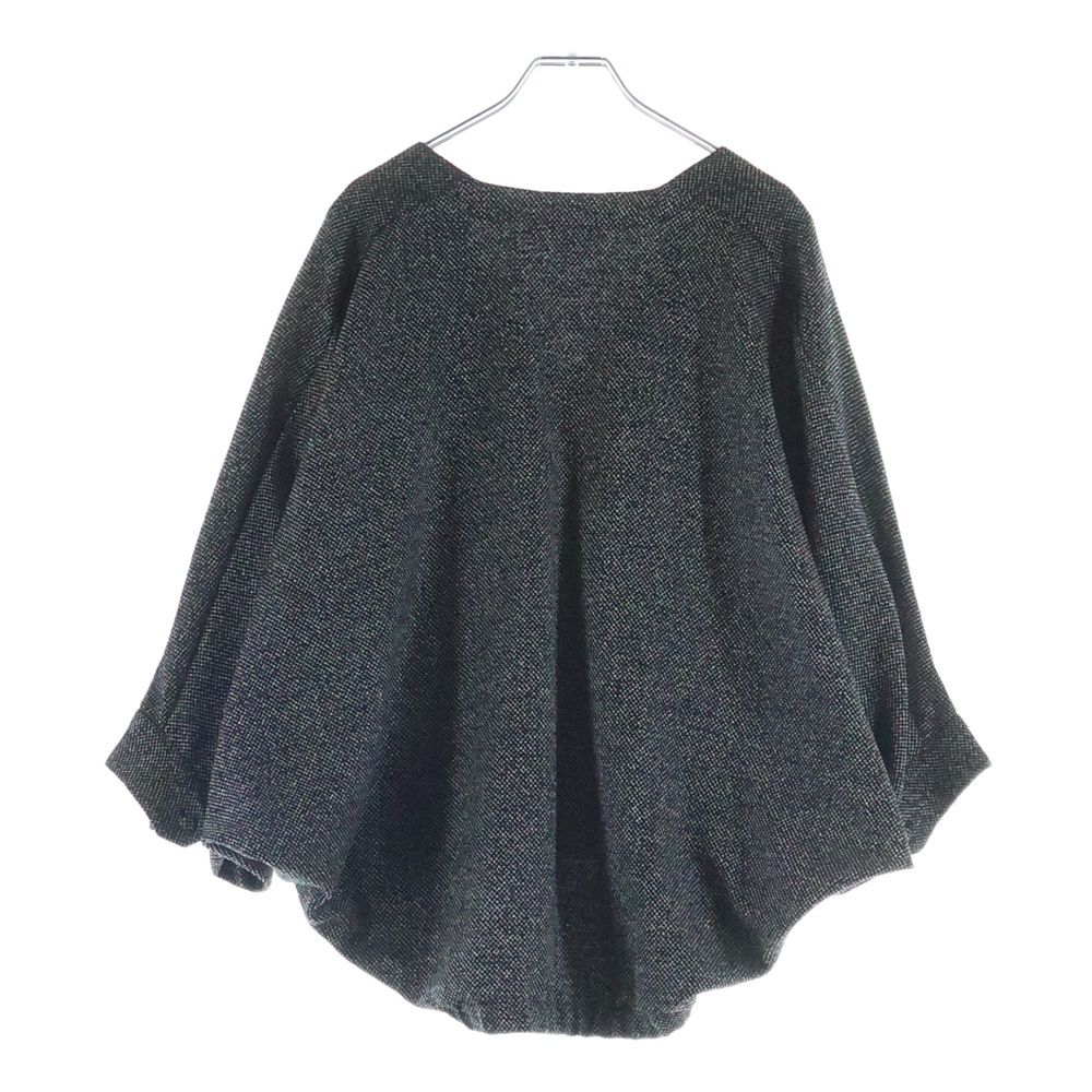 Gucci Mixed Tweed Pullover Dolman Sleeve Poncho Black