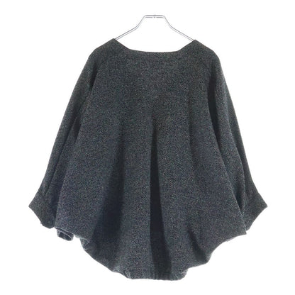 Gucci Mixed Tweed Pullover Dolman Sleeve Poncho Black