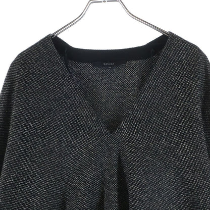 Gucci Mixed Tweed Pullover Dolman Sleeve Poncho Black