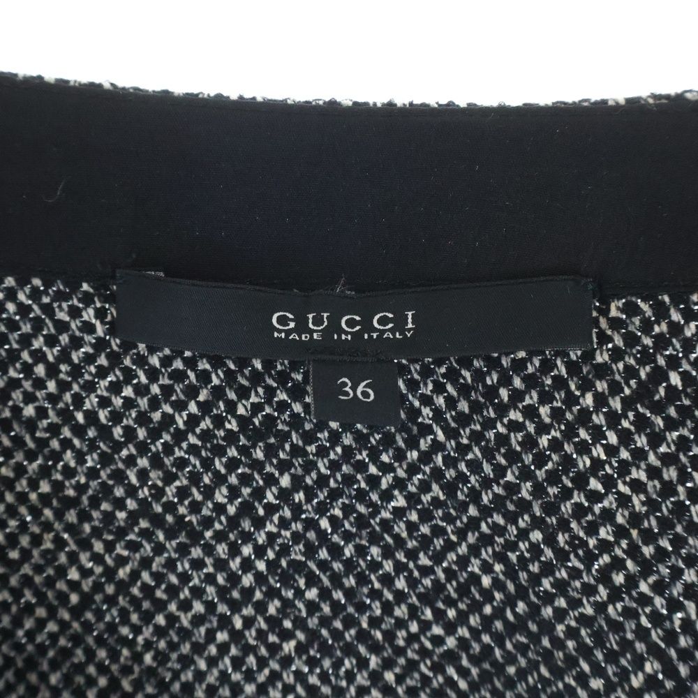 Gucci Mixed Tweed Pullover Dolman Sleeve Poncho Black