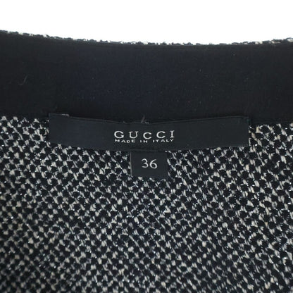 Gucci Mixed Tweed Pullover Dolman Sleeve Poncho Black