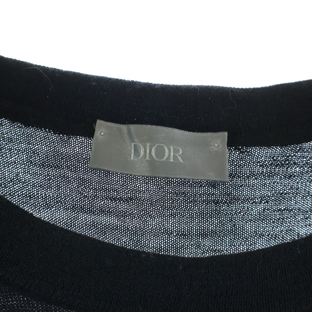Dior Kaws Bee Embroidery Crew Neck Long Sleeve Knit Sweater Black