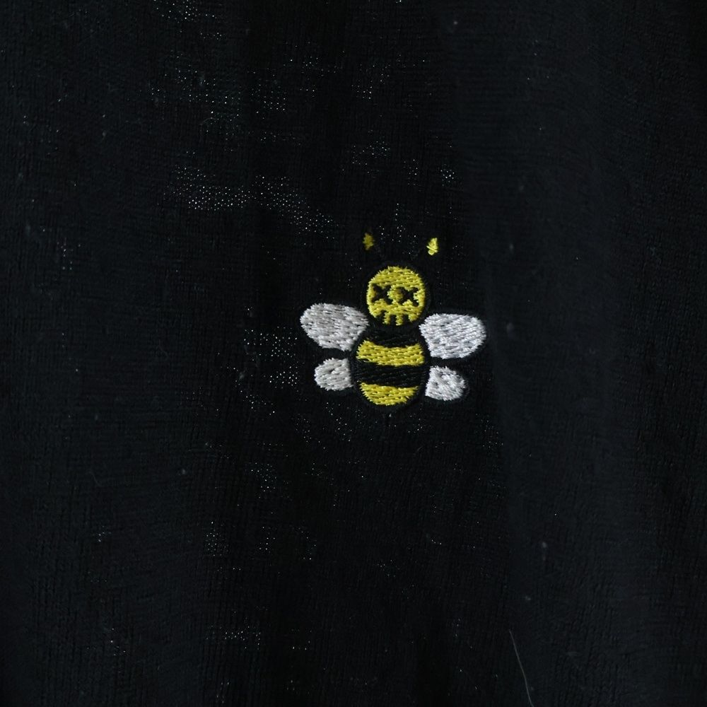 Dior Kaws Bee Embroidery Crew Neck Long Sleeve Knit Sweater Black