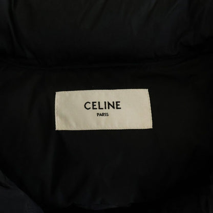Celine Triomphe Patch Monogram Quilted Stand Collar Padded Vest Black