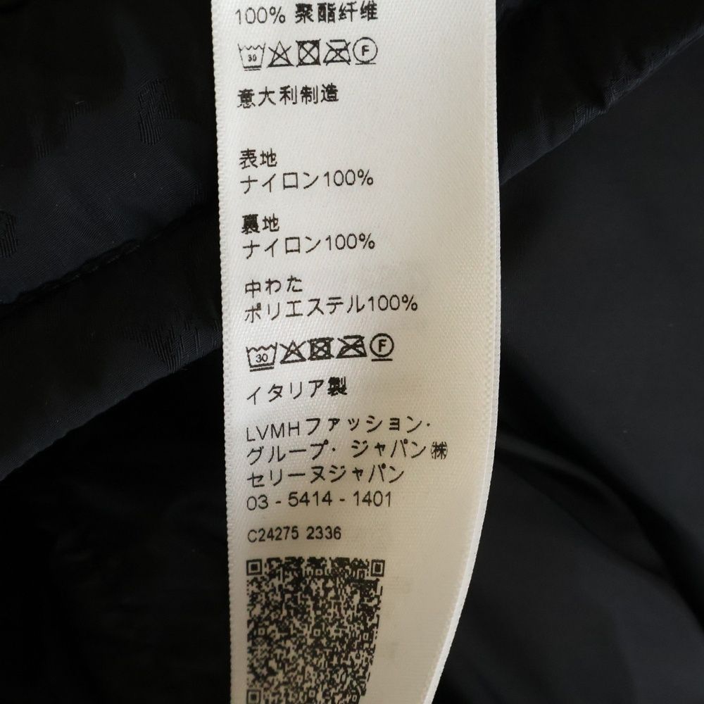 Celine Triomphe Patch Monogram Quilted Stand Collar Padded Vest Black