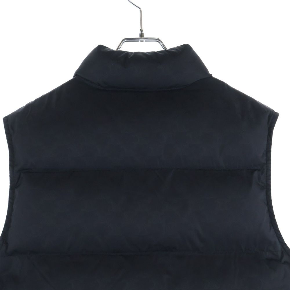 Celine Triomphe Patch Monogram Quilted Stand Collar Padded Vest Black
